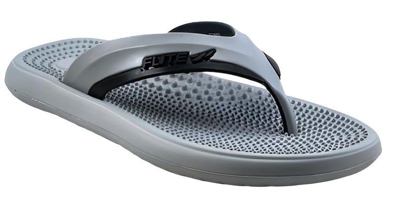 FLITE Men's Slides/Slipper/Sandals/Shoes/Daily Use Slipper (Grey-Black, UK Footwear Size System, Adult, Men, Numeric, Medium, 8) - Image 2