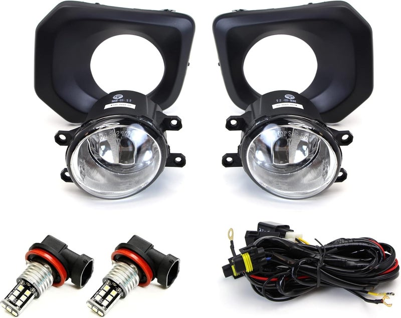 iJDMTOY Clear Lens Fog Lights Foglamp Kit with Xenon White 15-SMD LED Bulbs for 2016-23 Toyota Tacoma - Image 2