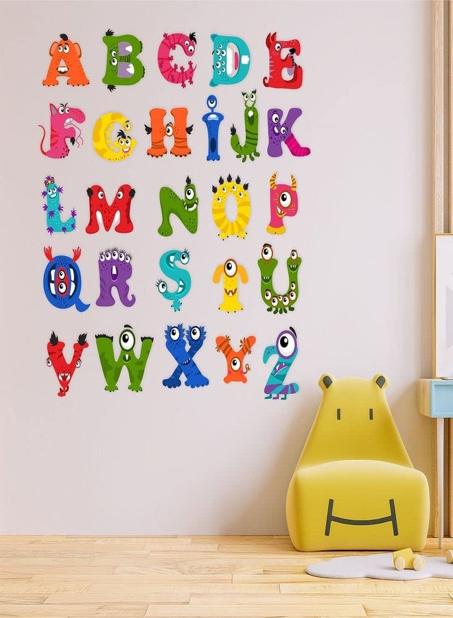CVANU ABCD Letters As Funny Animals Vinyl Wall Sticker for Kids, Nursery School, Play School_Size(100cm X 100cm)_Multicolour - Image 2