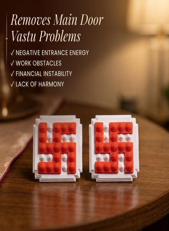 Plus Value Red Swastik Pyramid 2.5 Pair Vastu Remedies for Home Office Main Door Entrance Temple Tijori Cash Box Important Files Electronics (2pcs) - Image 3