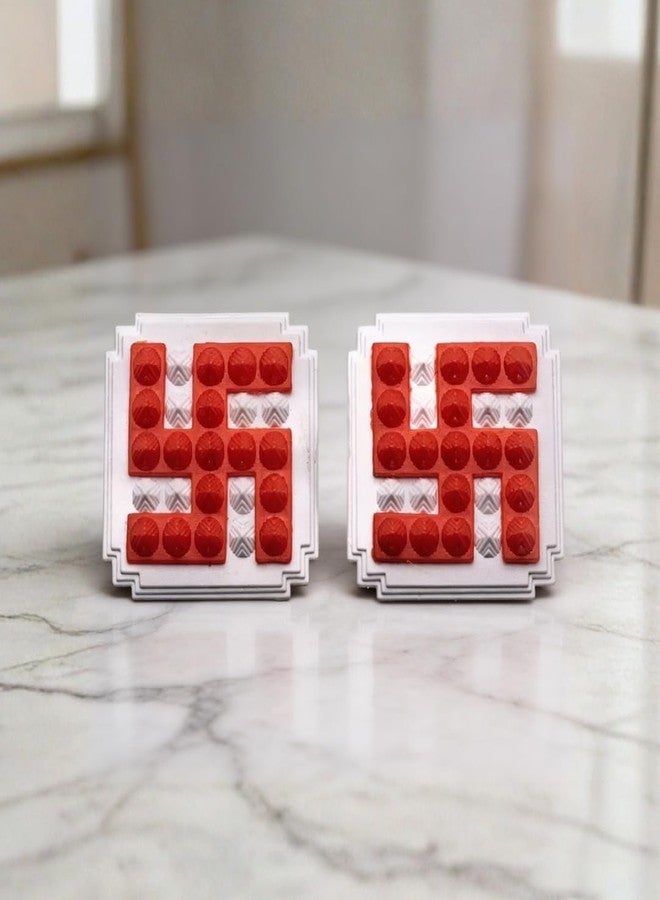 Plus Value Red Swastik Pyramid 2.5 Pair Vastu Remedies for Home Office Main Door Entrance Temple Tijori Cash Box Important Files Electronics (2pcs) - Image 1