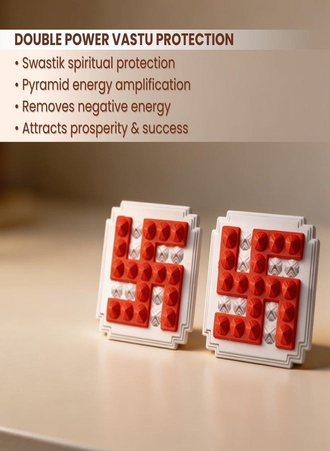 Plus Value Red Swastik Pyramid 2.5 Pair Vastu Remedies for Home Office Main Door Entrance Temple Tijori Cash Box Important Files Electronics (2pcs) - Image 4