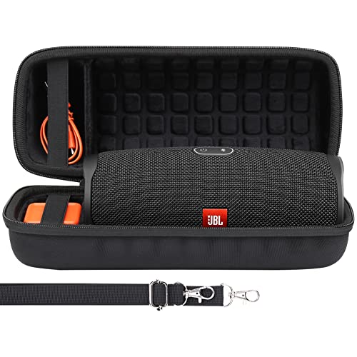 co2CREA Hard Travel Case Replacement for JBL Charge 4 / Charge 5 Waterproof Bluetooth Speaker (Black Case) - Image 1
