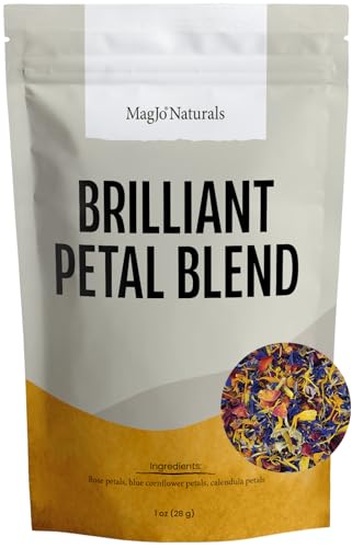 MagJo Naturals Brilliant Flower Petal Blend - Edible blend of calendula, blue cornflower and rose petals, all natural, food-grade, dried floral mix for baking, cocktails & garnish, Packaged in the USA - Image 2