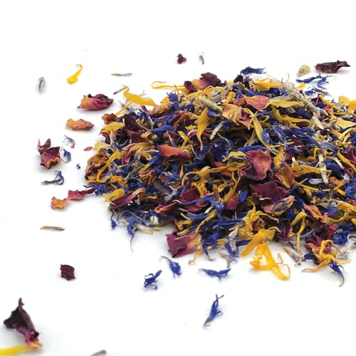 MagJo Naturals Brilliant Flower Petal Blend - Edible blend of calendula, blue cornflower and rose petals, all natural, food-grade, dried floral mix for baking, cocktails & garnish, Packaged in the USA - Image 4