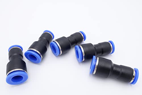 IVLPHA Push to Connect Fitting 3/8" Tube OD x 5/16" Tube OD Reducer, Pneumatic Air Water Straight Union Two Way Connector/Coupler (Pack of 5) - Image 3