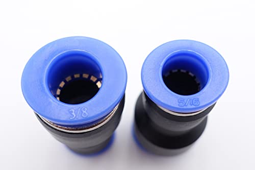 IVLPHA Push to Connect Fitting 3/8" Tube OD x 5/16" Tube OD Reducer, Pneumatic Air Water Straight Union Two Way Connector/Coupler (Pack of 5) - Image 2