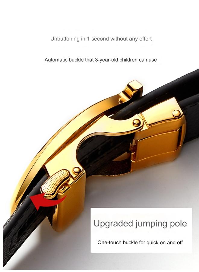 Dante Double Buckle Belt Set First Layer Cowhide Automatic Buckle Men's Belt Genuine Leather*115cm - Image 2