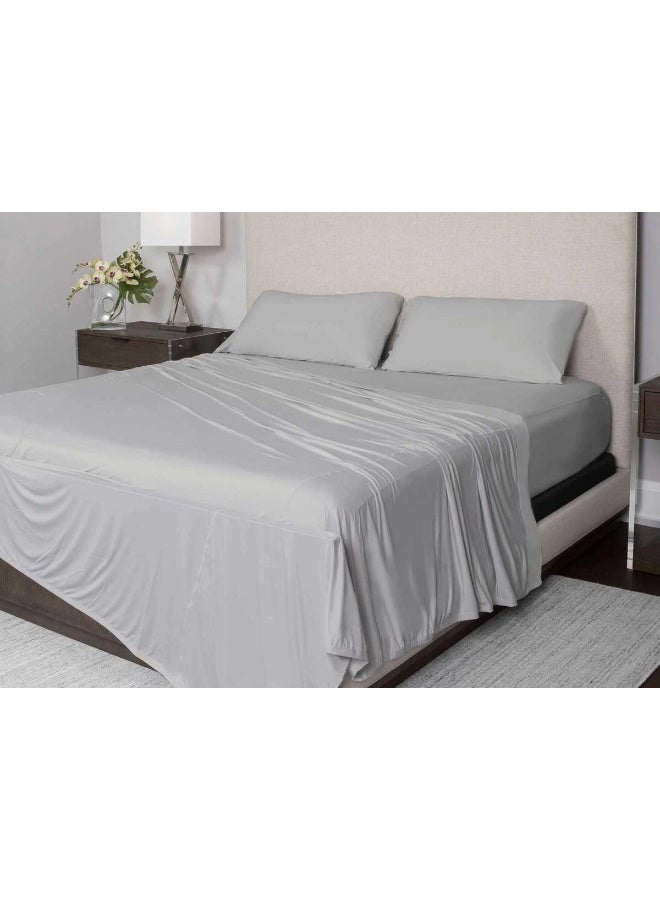SHEEX Active Comfort Sheet Set, Ultra-Soft Performance Fabric, Breathes Better Than Cotton, Silver Cloud, Queen - Image 2