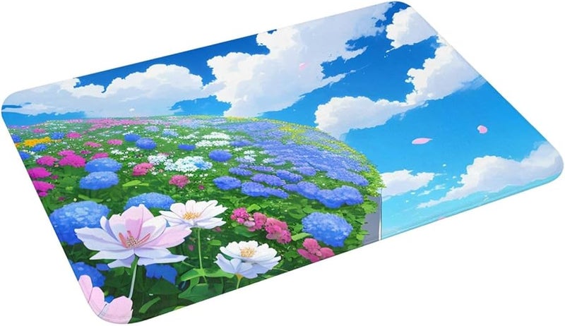 White Cloud Flower Doormat 16x24 Indoor Outdoor Front Door Mat for Home Patio Porch - Image 4