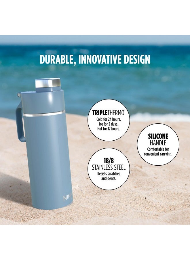 Ninja Ninja DW2401BL Thirsti 24oz Travel Water Bottle, For Carbonated Sparkling Drinks, Colder and Fizzier Longer, Leak Proof, 24 Hrs Cold, Dishwasher Safe, Stainless Steel Insulated Tumbler, Storm Blue  - Image 5