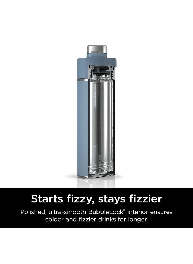 Ninja Ninja DW2401BL Thirsti 24oz Travel Water Bottle, For Carbonated Sparkling Drinks, Colder and Fizzier Longer, Leak Proof, 24 Hrs Cold, Dishwasher Safe, Stainless Steel Insulated Tumbler, Storm Blue  - Image 4
