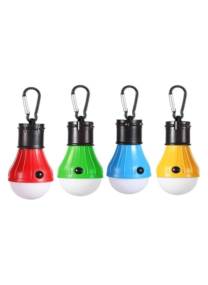 erorex 4Pcs Compact Portable LED Tent Light Bulb for Camping, Durable Water-Resistant ABS Material, 3 Lighting modes, Hanging Hook Design, Ideal for Camping, Hiking, Emergency Use  - Image 1