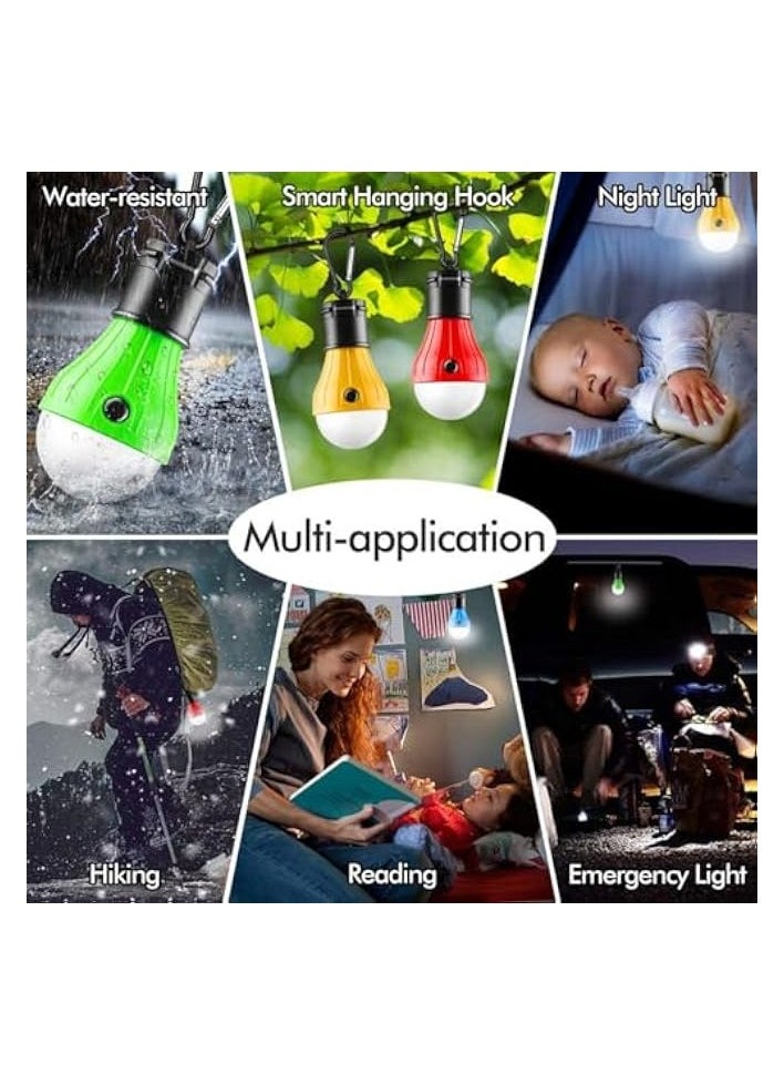 erorex 4Pcs Compact Portable LED Tent Light Bulb for Camping, Durable Water-Resistant ABS Material, 3 Lighting modes, Hanging Hook Design, Ideal for Camping, Hiking, Emergency Use  - Image 4