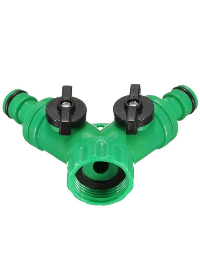 موزع خرطوم الحديقة ثنائي الاتجاه، موصل خرطوم الحديقة البلاستيكية للاستخدام الخارجي، محول سريع لخرطوم المياه، اتصال ملولب (أخضر + أسود) - Image 4