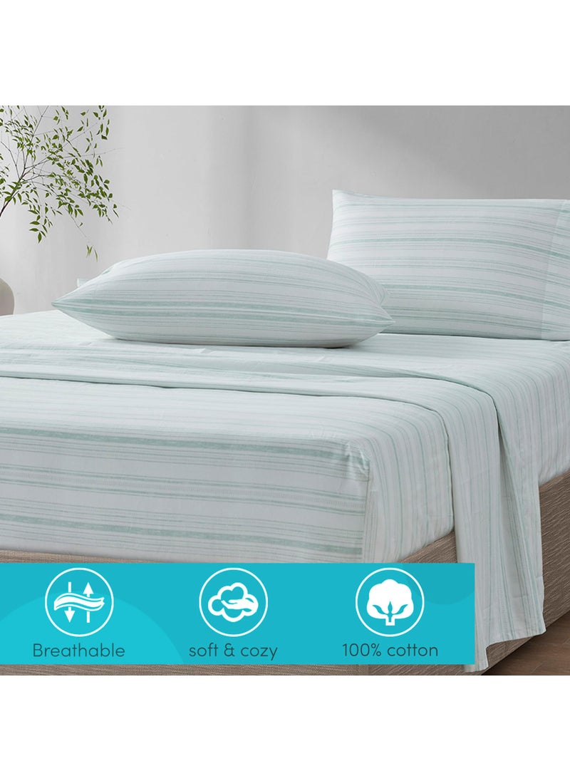 Comfort Spaces Comfort Spaces 100% Cotton Sheet Set Breathable  Lightweight  Soft with 12"" Elastic Pocket Fits up to 14"" Mattress  All Season Cozy Bedding  Matching Pillow Case  Twin Good Vibes 3 Piece  - Image 2