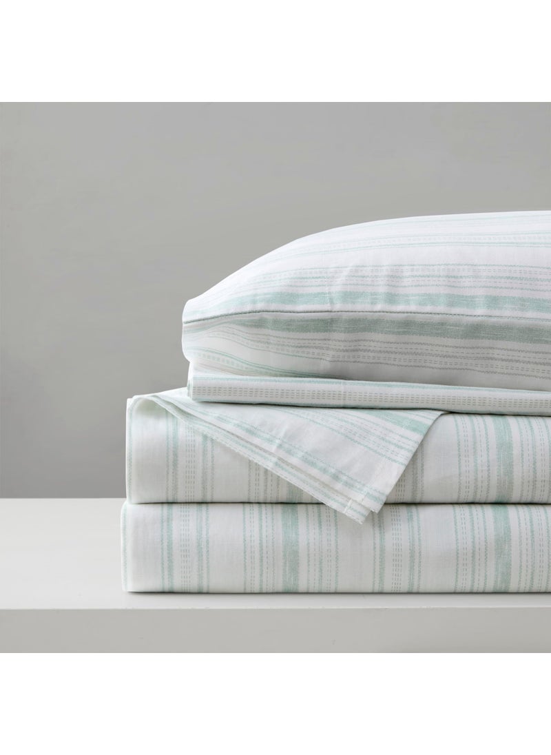 Comfort Spaces Comfort Spaces 100% Cotton Sheet Set Breathable  Lightweight  Soft with 12"" Elastic Pocket Fits up to 14"" Mattress  All Season Cozy Bedding  Matching Pillow Case  Twin Good Vibes 3 Piece  - Image 1