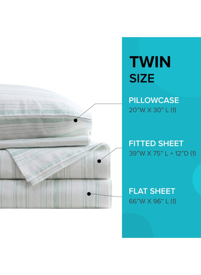 Comfort Spaces Comfort Spaces 100% Cotton Sheet Set Breathable  Lightweight  Soft with 12"" Elastic Pocket Fits up to 14"" Mattress  All Season Cozy Bedding  Matching Pillow Case  Twin Good Vibes 3 Piece  - Image 5