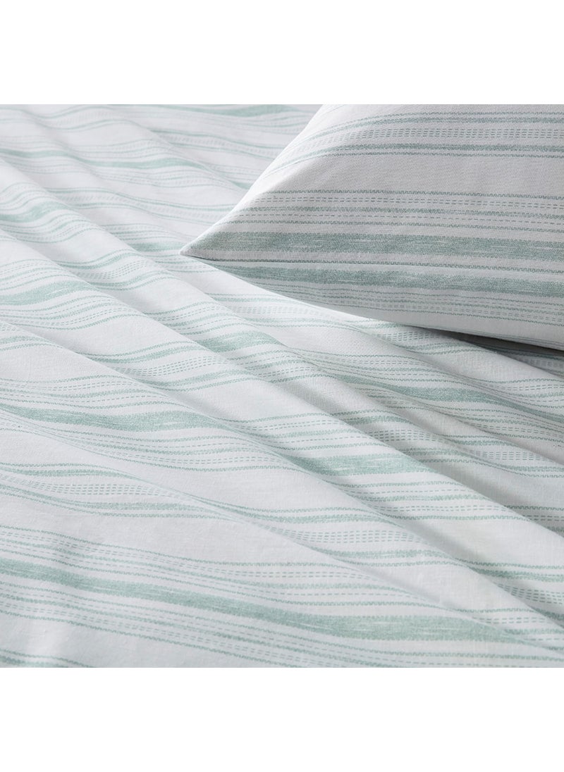 Comfort Spaces Comfort Spaces 100% Cotton Sheet Set Breathable  Lightweight  Soft with 12"" Elastic Pocket Fits up to 14"" Mattress  All Season Cozy Bedding  Matching Pillow Case  Twin Good Vibes 3 Piece  - Image 3