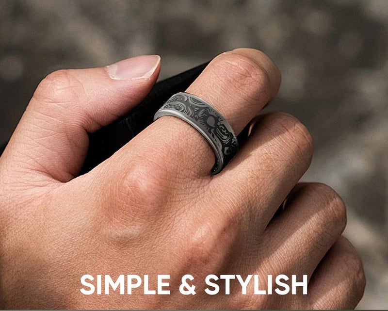 Smart Ring with Heart Rate Monitor, Sleep Tracker, Blood Pressure, Step Counter, Calories Pedometer, Waterproof Health Vintage Smart Rings for Men & Women (Unique Anillo Inteligente) - Image 4