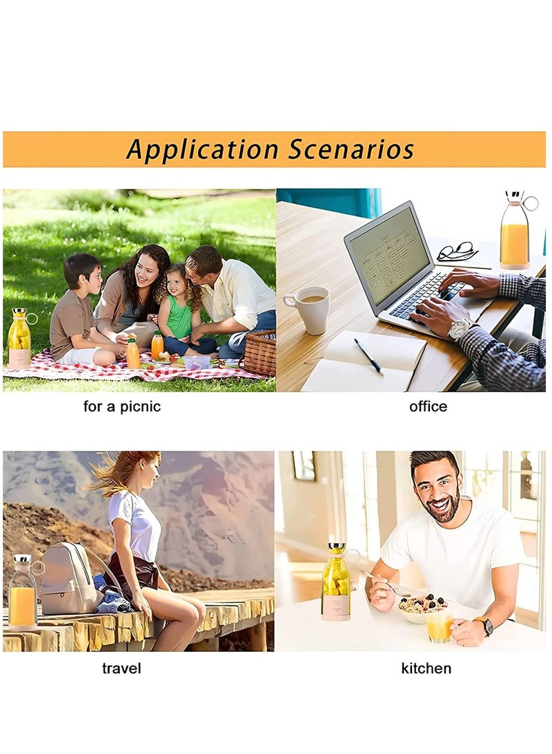 كوب خلاط بحجم شخصي قابل لإعادة الشحن للمخفوقات عصائر كهربائية خلاط عصير طازج للسفر إلى المنزل في الهواء الطلق (350 مل)