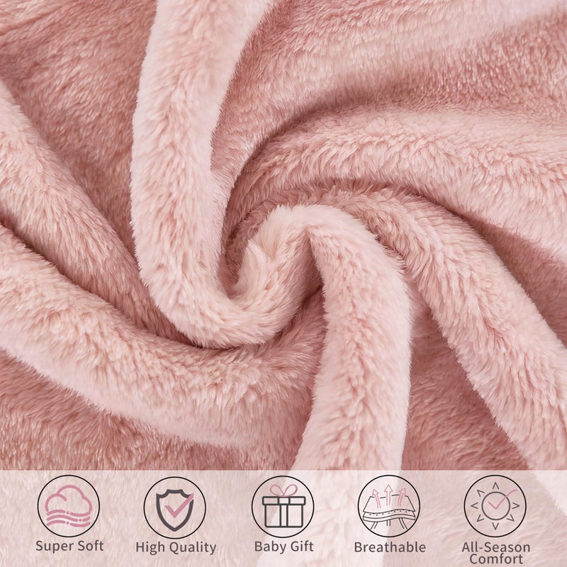 Pro Goleem Fleece Baby Blankets for Girls with 2 Inch Satin Trim, Super Soft Plush Receiving Blanket for Infant Toddler Newborn, Cozy 30x40 Inch Crib & Stroller Blanket (Pink) - Image 5