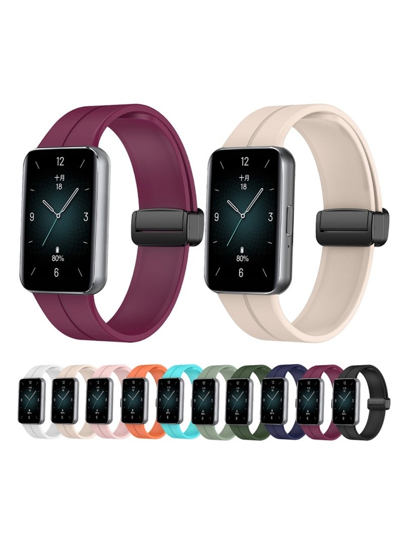 Band 9 Magnetic Folding Silver Buckle Silicone Watch Band(Black) - Image 2