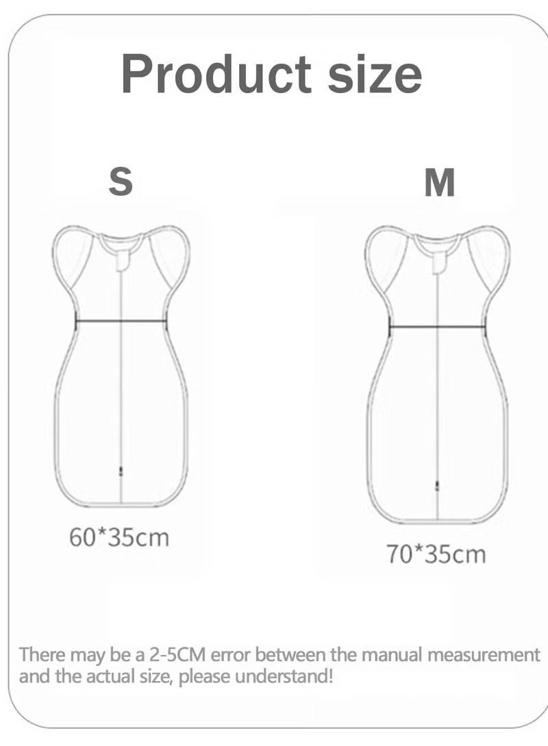 joybuy Baby Swaddle Wrap Size M Grey Newborn Sleep Sack Sleeping Bag with Arms 2-Way Zipper for 5 to 7.5kg Baby Perfect for Everyday Use and Comfortable Sleep - Image 3
