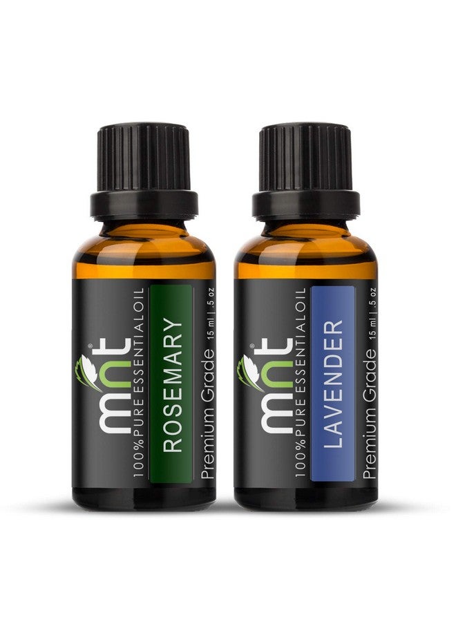 MNT Combo Of Rosemary Oil And Lavender Oil - 100% Pure Essential Oil For Skin Care, Hair Growth, Aromatherapy, Body Massage & Relaxation, 15 Ml Each - Image 1