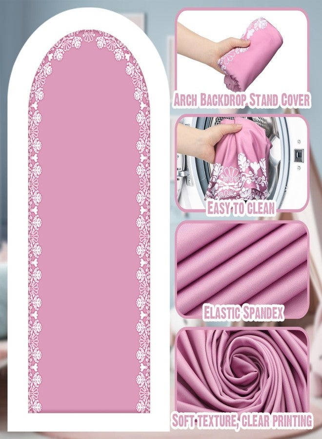 تشونفول غطاء خلفية قوس مكسيكي من Chunful مكون من 3 قطع لحفلات استقبال الطفل وديكور خلفية للصور، غطاء قوس خلفي جميل ذو وجهين دائريين لتزيين حفلات الزفاف المكسيكية وأعياد الميلاد بطول 6 أقدام/5 أقدام/4 أقدام (بني-وردي) - Image 2