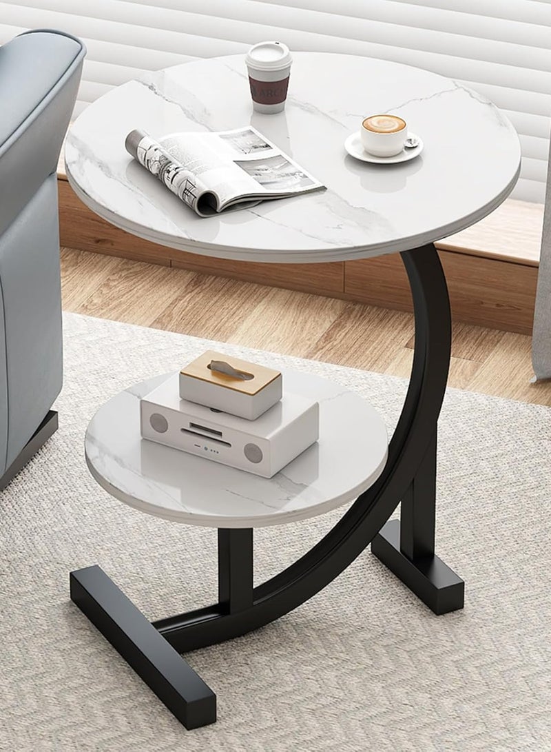 DubaiGallery Coffee Table Side Table Living Room Small Apartment Bedroom Balcony Leisure Double-layer Movable Light Luxury Sofa Side Table - Image 3