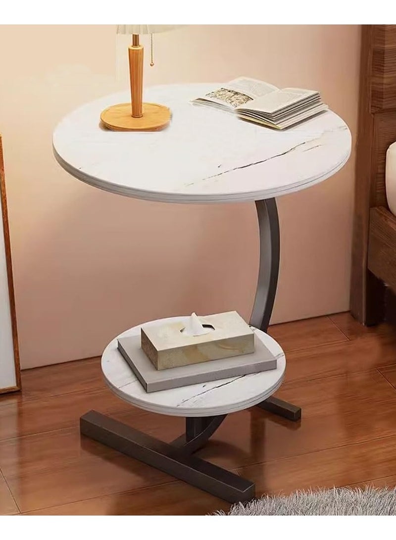 DubaiGallery Coffee Table Side Table Living Room Small Apartment Bedroom Balcony Leisure Double-layer Movable Light Luxury Sofa Side Table - Image 4