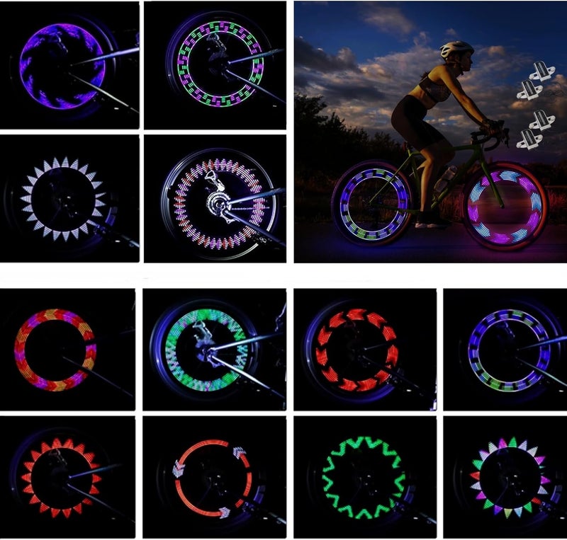 DAWAY LED Bike Wheel Lights - A12 Waterproof Cool Bicycle Tire Light, Safety Spoke Lights for Kids Boys Girls Men Women, 30 Fun Bright Patterns, Auto & Manual Dual Switch, with Battery - Image 1