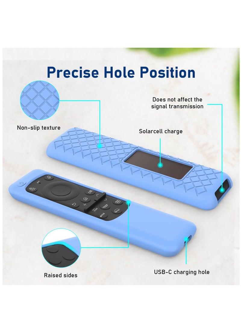 Excefore Remote Cover For New Bn59-01432j Bn59-01432a Bn59-01432 2023 Samsung Smart TV Solar Panel Remote Blue Case Sleeve Glow In Dark, Fluorescent Blue  - Image 4