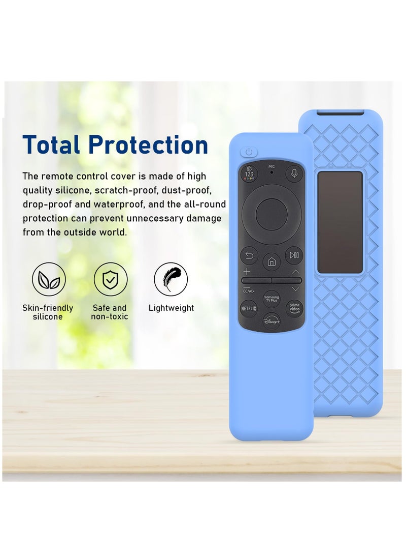 Excefore Remote Cover For New Bn59-01432j Bn59-01432a Bn59-01432 2023 Samsung Smart TV Solar Panel Remote Blue Case Sleeve Glow In Dark, Fluorescent Blue  - Image 2