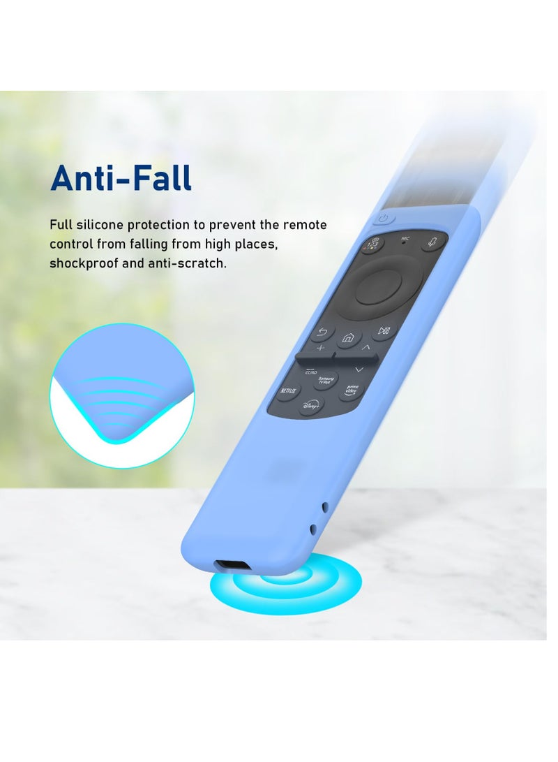 Excefore Remote Cover For New Bn59-01432j Bn59-01432a Bn59-01432 2023 Samsung Smart TV Solar Panel Remote Blue Case Sleeve Glow In Dark, Fluorescent Blue  - Image 5