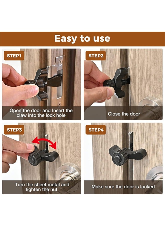 Portable Door Lock, Anti-Theft Lock, Travel Door Lock for Additional Privacy and Safety, Home Security Door Locker for Hotel Apartment School - Black - Image 3