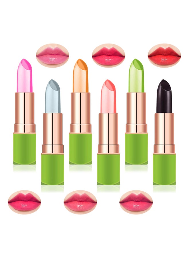 BKPPLZP 6 Pack Crystal Flower Jelly LipstickMagic Color Changing LipstickPH Clear Temperature Color Changing Lip GlossLip BalmLong Lasting Nourishing Moisturizing Lip Stick Set I - Image 2