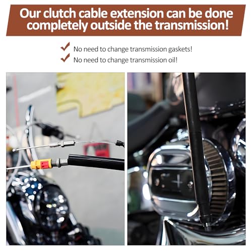 XIDAODIT Clutch Cable Extension Motorcycle Handlebar Clutch Cable Replacement Compatible with Harley 2021-2023 Touring Models,18-23 Softails,21-23 Dynas(4inch) - Image 2