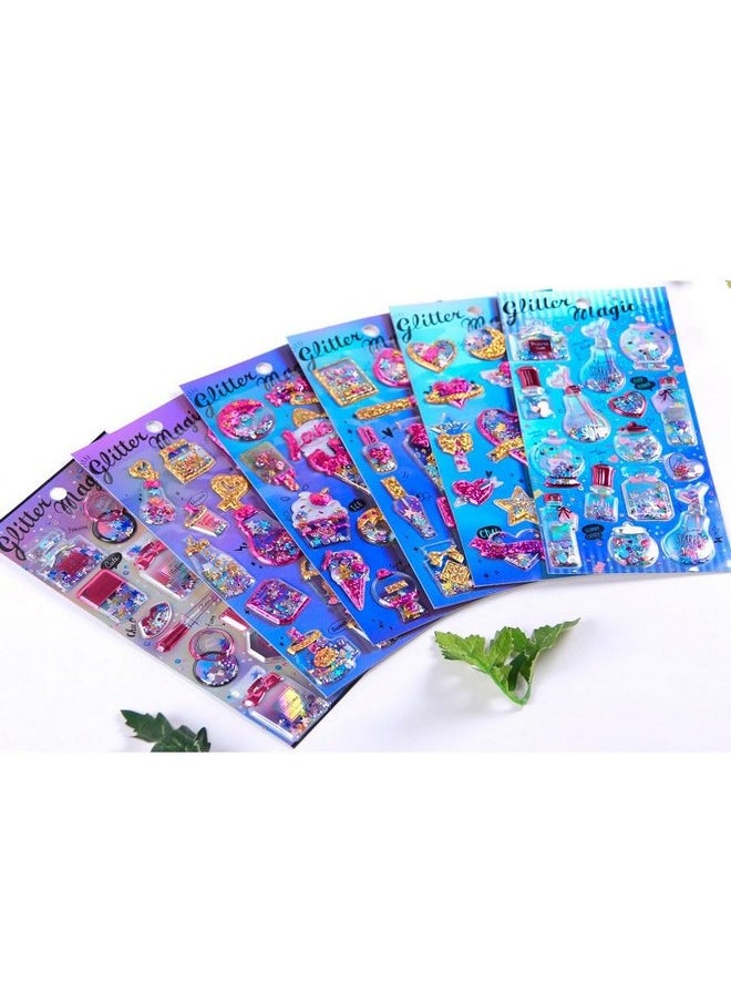 TEMSON - TEMSON Kawaii Stickers Set - Glitter Stickers for Kids, 3D Stickers for Girls, Aesthetic Sticker, Foam Stickers for Kids, Self Adhesive Stickers, Mobile Backcover Sticker for Girls(SL-YL)(Pack of 4) - Image 1