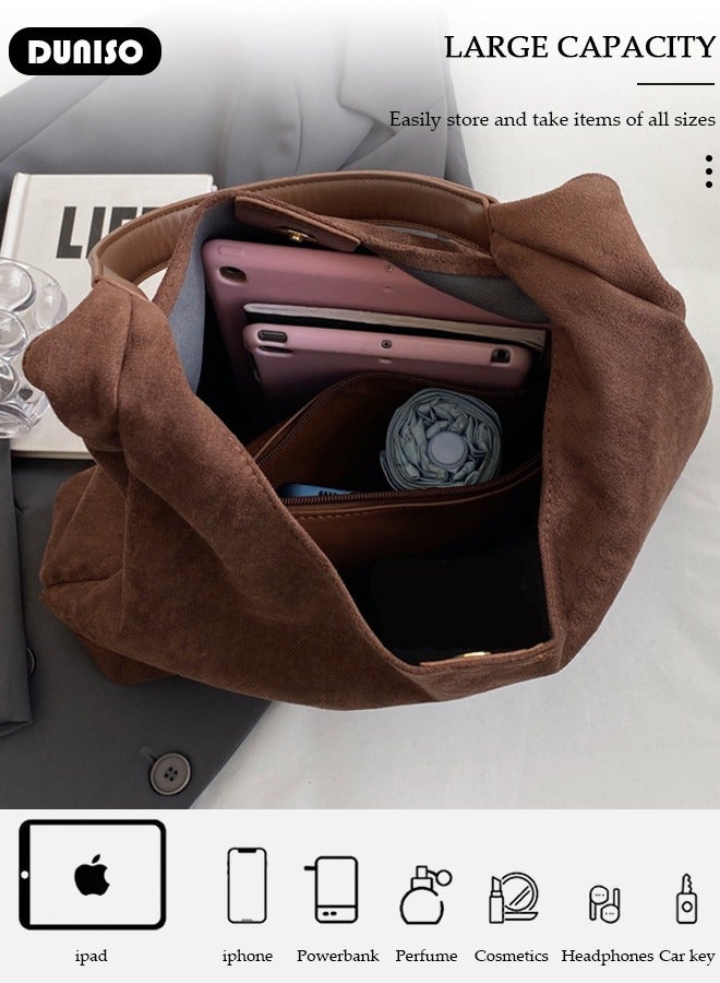 DUNISO Women's Shoulder Tote Bag Faux Leather Handbag for Women Large Capacity Messenger Bag, Fashionable Travel Shoulder Bag for Ladies Girls College Students - Image 5