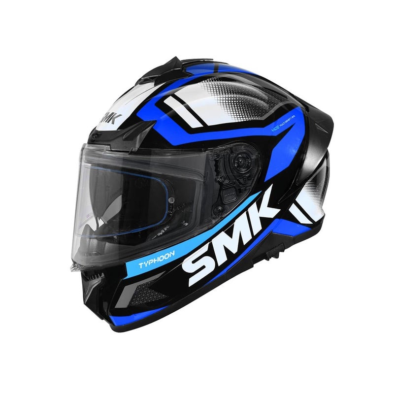 SMK Helmets SMK Typhoon Thorn ISI ECE & DOT Certified Full Face Dual Visor Helmet for Men and Women with Pinlock Fitted Clear Visor and Inner Sun Visor ( Black - GL251 - XS ) - Image 3