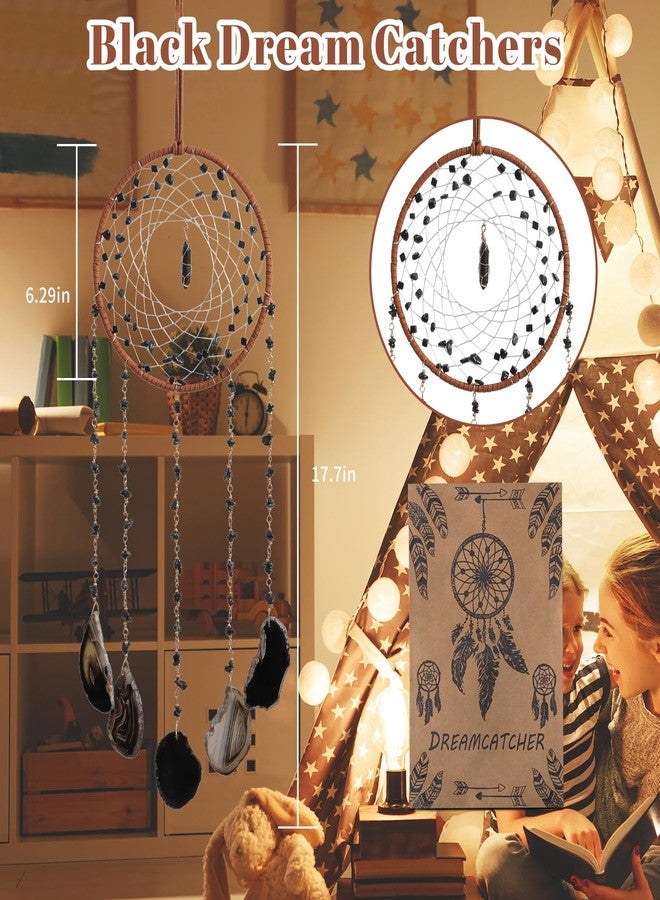 Dreamocean Black Dream Catchers, Dreamocean Agate Dream Catcher Large Wall Hangings Window Decor Gifts for Adults Boy Girls - Image 5
