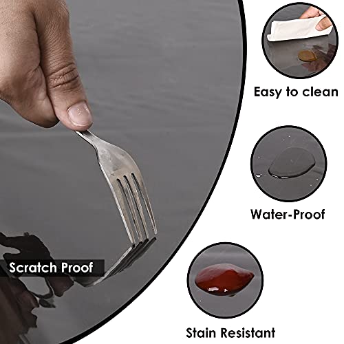 Oriental Weavers OrientalWeavers 0.25 mm Thick, Plastic Smoke PVC Seamless No Joint Solid Rectangular 10 Seater Dining Table Cover (Transparent, Black, 150 cm X 275 cm, Pack of 1)… - Image 5