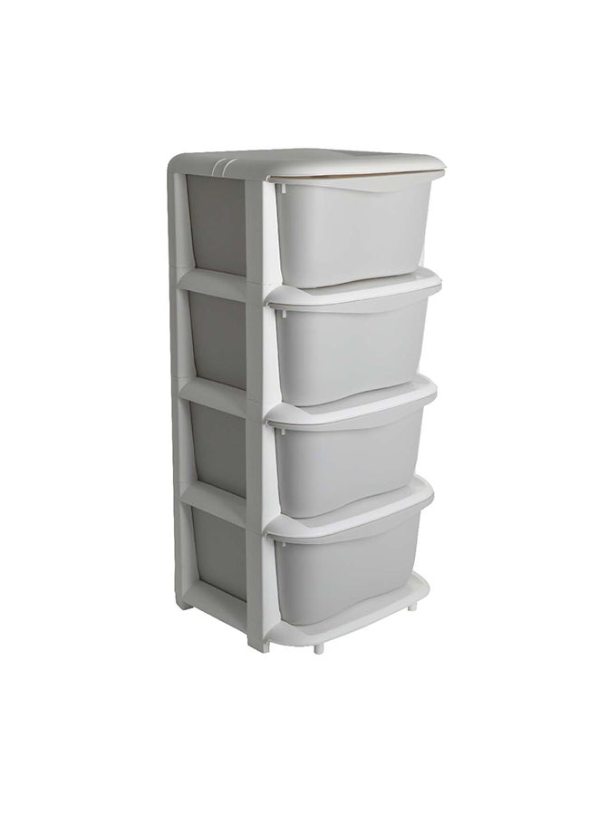 ايست من نون منظم تخزين بلاستيكي بأربعة أدراج مع عجلات، حل مثالي للحياة اليومية، سهل التركيب، موفر للمساحة، رمادي، 37x37x76 سم - Image 1