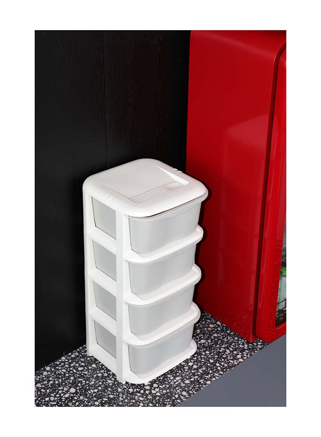 ايست من نون منظم تخزين بلاستيكي بأربعة أدراج مع عجلات، حل مثالي للحياة اليومية، سهل التركيب، موفر للمساحة، رمادي، 37x37x76 سم - Image 5