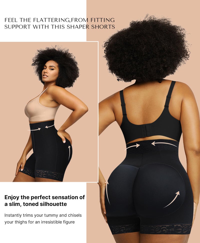 SHAPELLX Shapewear for Women Fajas Colombianas Moldeadoras Shapewear Tummy Control Shape wear Faja Shorts(Black,Large) - Image 2