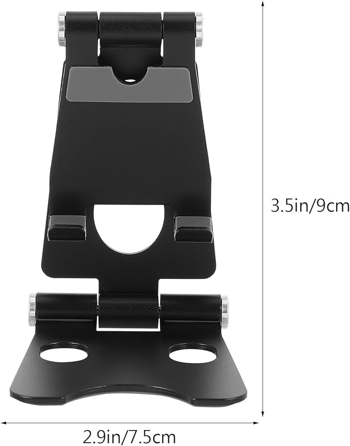 Black Aluminum Alloy Foldable Phone Stand Adjustable Tablet Holder Portable Desktop Bracket - Image 5