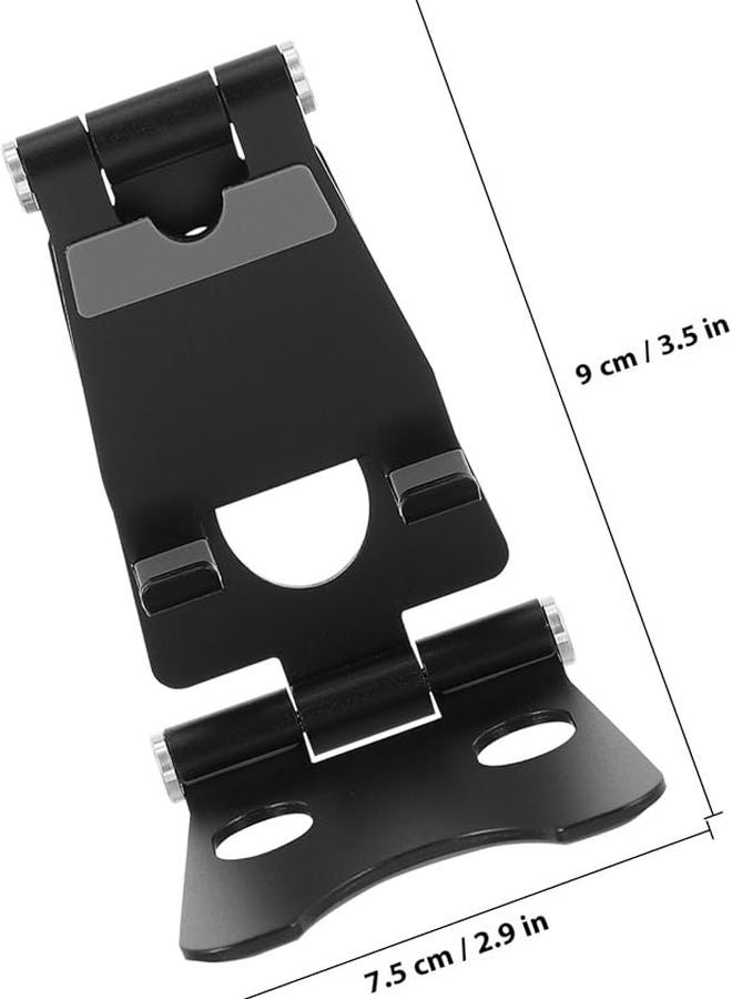 Black Aluminum Alloy Foldable Phone Stand Adjustable Tablet Holder Portable Desktop Bracket - Image 2