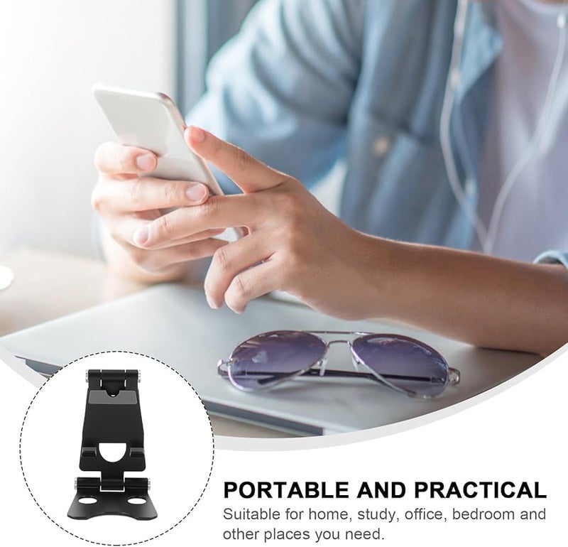 Black Aluminum Alloy Foldable Phone Stand Adjustable Tablet Holder Portable Desktop Bracket - Image 4